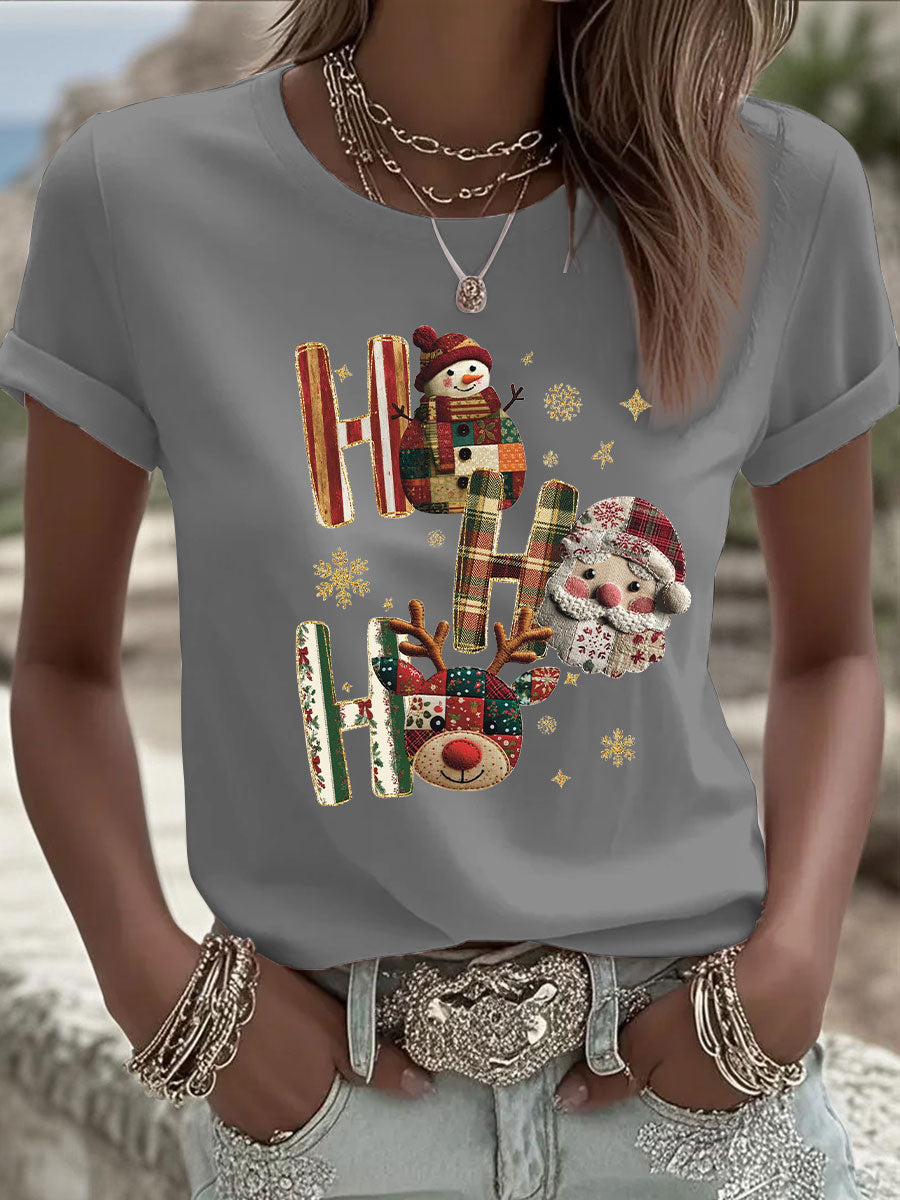 Women's Christmas Print Casual T-shirt