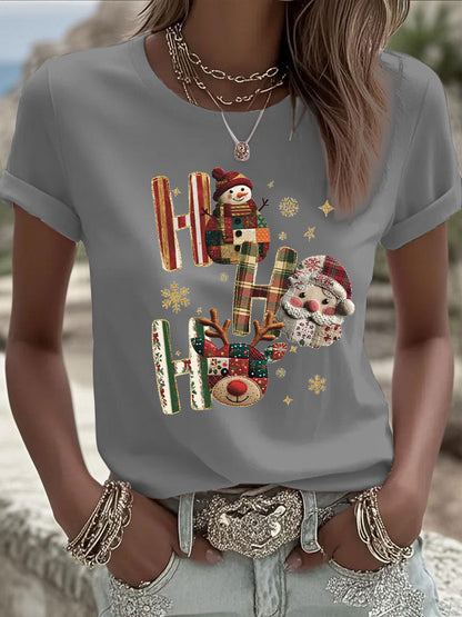 Women's Christmas Print Casual T-shirt