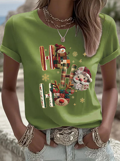 Women's Christmas Print Casual T-shirt