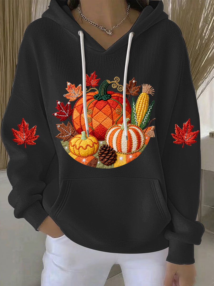Women's Thanksgiving Print Casual Hoodie