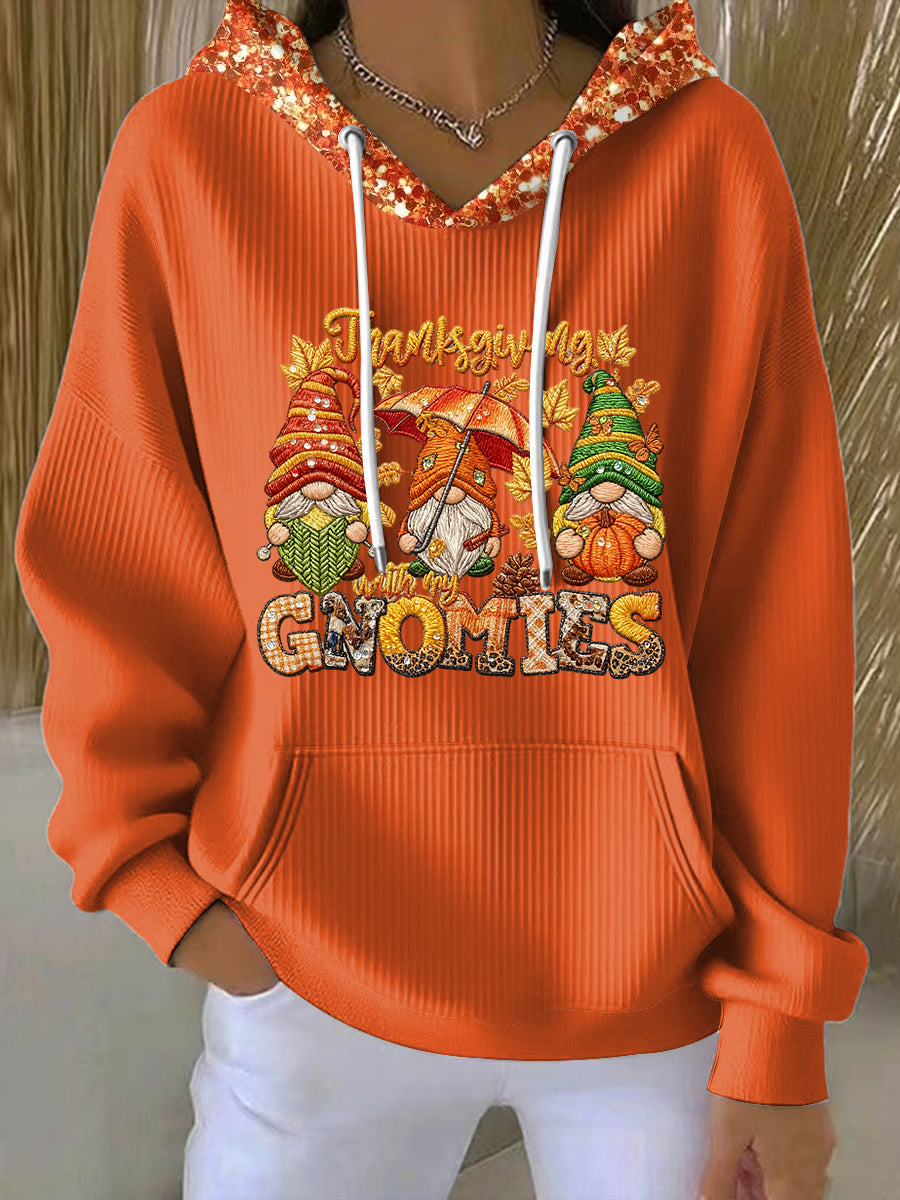 Women's Thanksgiving Leopard Print Artistic Casual Hoodie