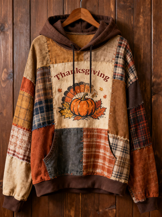 Women's Thanksgiving Print Casual Hoodie