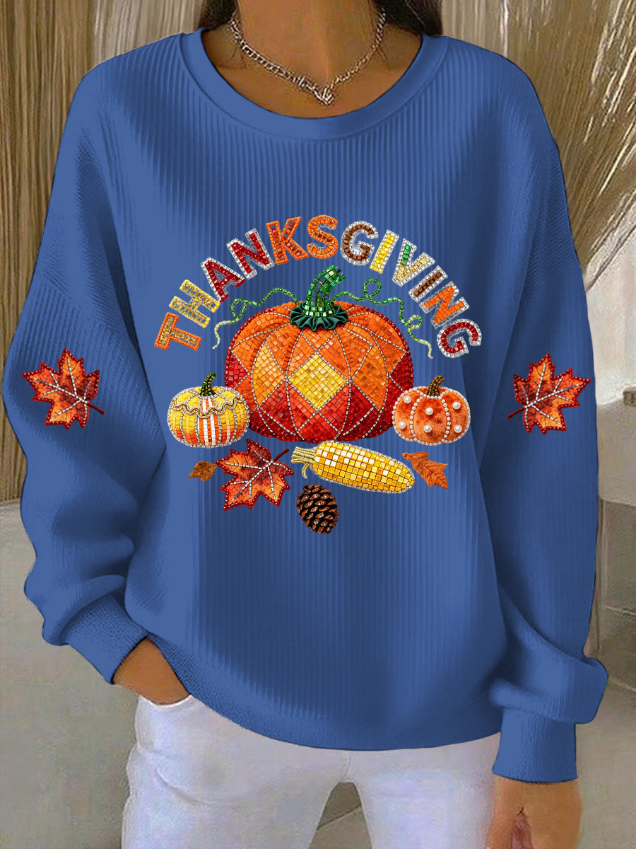 Women's Thanksgiving Print Casual Sweatshirt