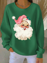 Women’s Christmas Print Casual Sweatshirt Green / S