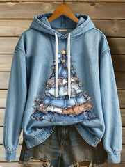 Women’s Christmas Tree Hoodies Blue / S