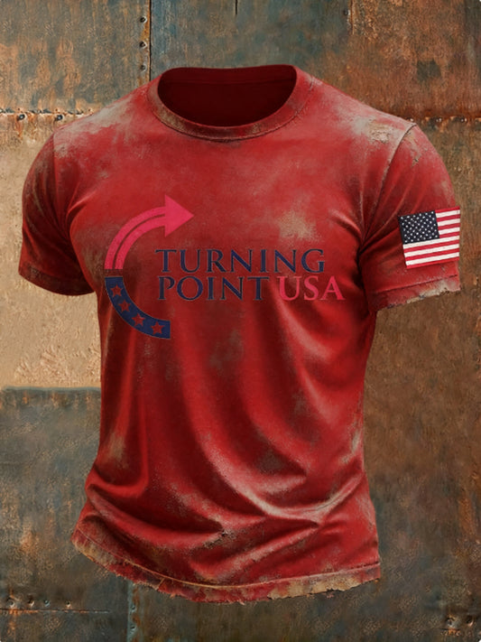 Men's Charlie Kirk Turning Point USA Trump Commemorative Short Sleeves T-Shirt