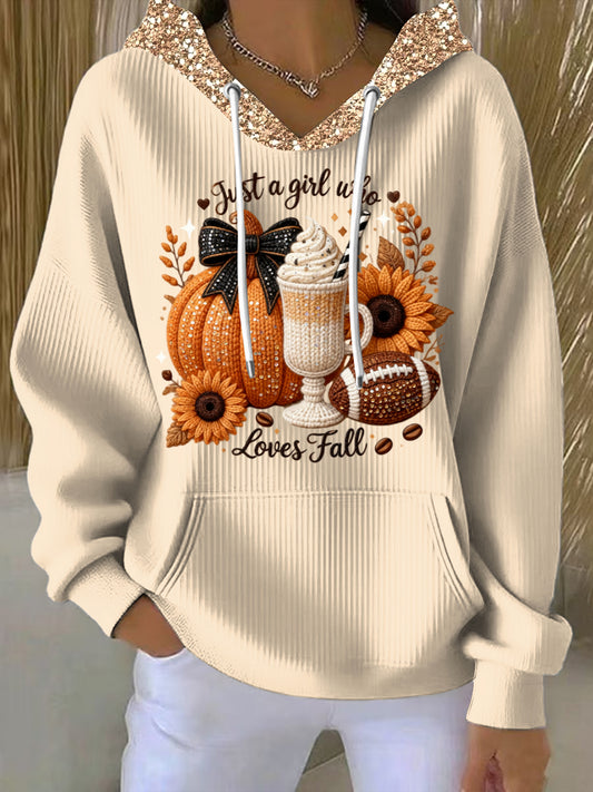 Women's Thanksgiving Pumpkin Casual Hoodie