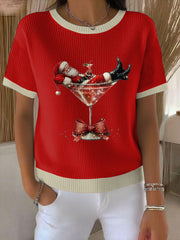 Women’s Santa Claus Printed Sweater Red / S