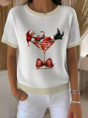 Women’s Santa Claus Printed Sweater White / S