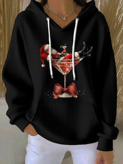 Women’s Santa Claus Printed Hoodie Black / S