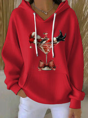 Women’s Santa Claus Printed Hoodie Red / S