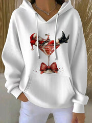 Women’s Santa Claus Printed Hoodie White / S