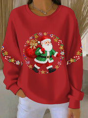 Women’s Christmas Print Casual Sweatshirt Red / S