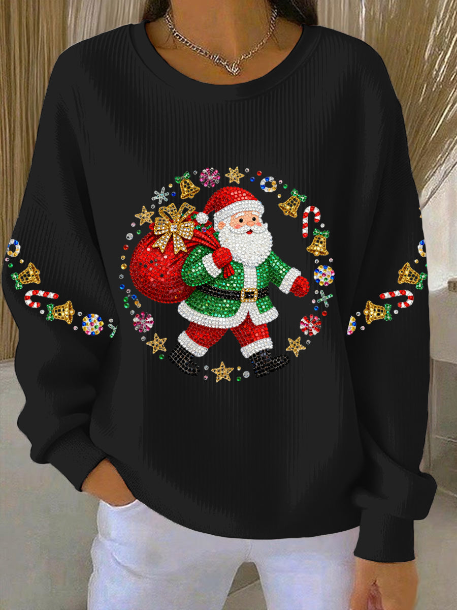 Women’s Christmas Print Casual Sweatshirt Black / S