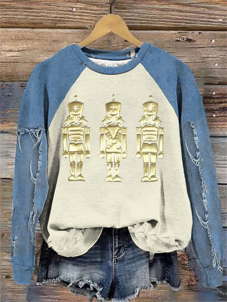 Women's Merry Christmas Print raglan sleeve sweatshirt