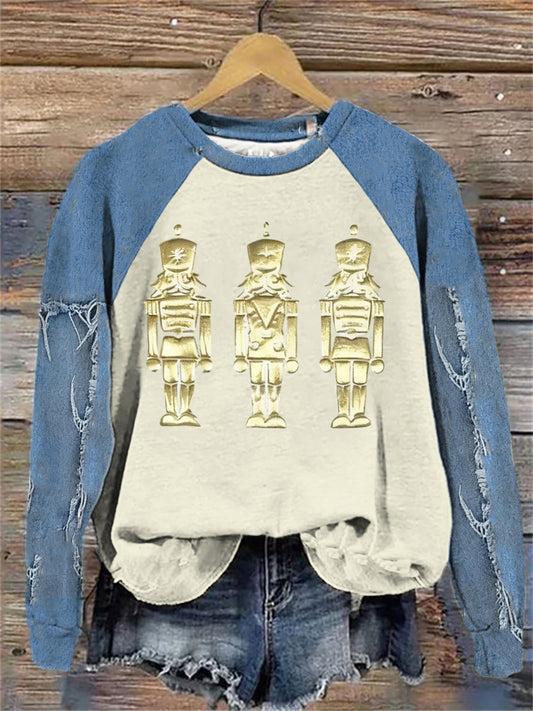 Women's Merry Christmas Print raglan sleeve sweatshirt