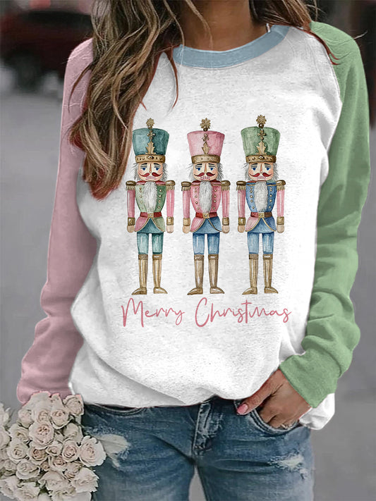 Women's Merry Christmas raglan sleeve sweatshirt