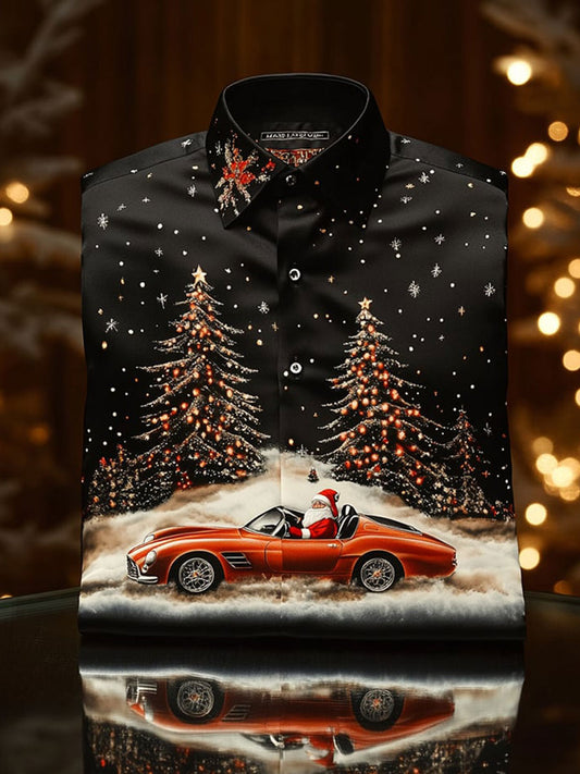 Men's Luxury Christmas Party Long Sleeve Button-Down Shirt