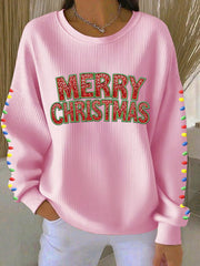Women’s Merry Christmas sweatshirts Pink / S