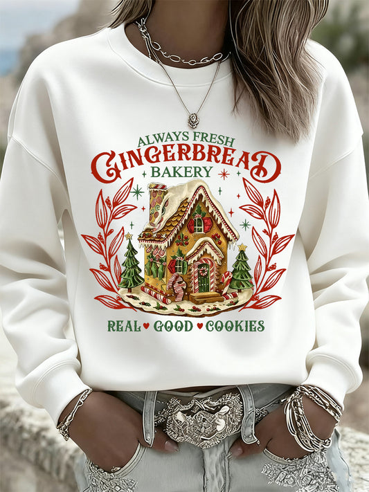 Women's Christmas Vintage Animal Floral Art Hoodie Casual Top