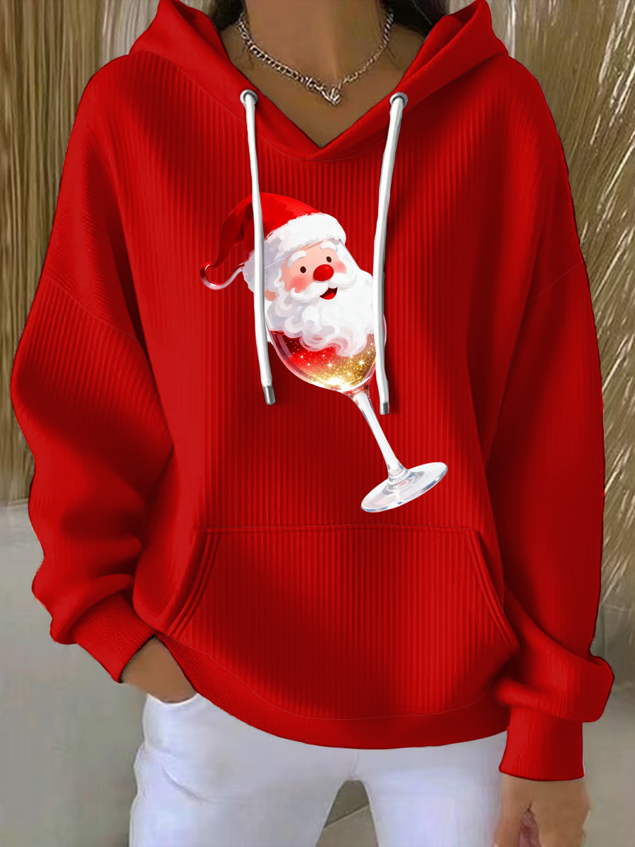 Women's   Santa Claus  Printed Hoodie