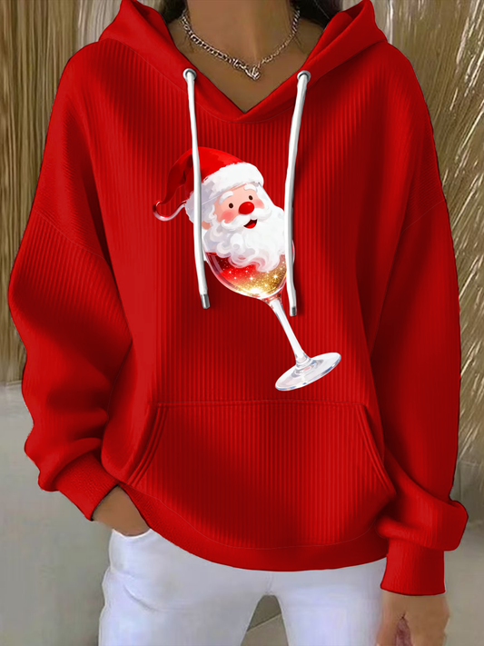 Women's   Santa Claus  Printed Hoodie