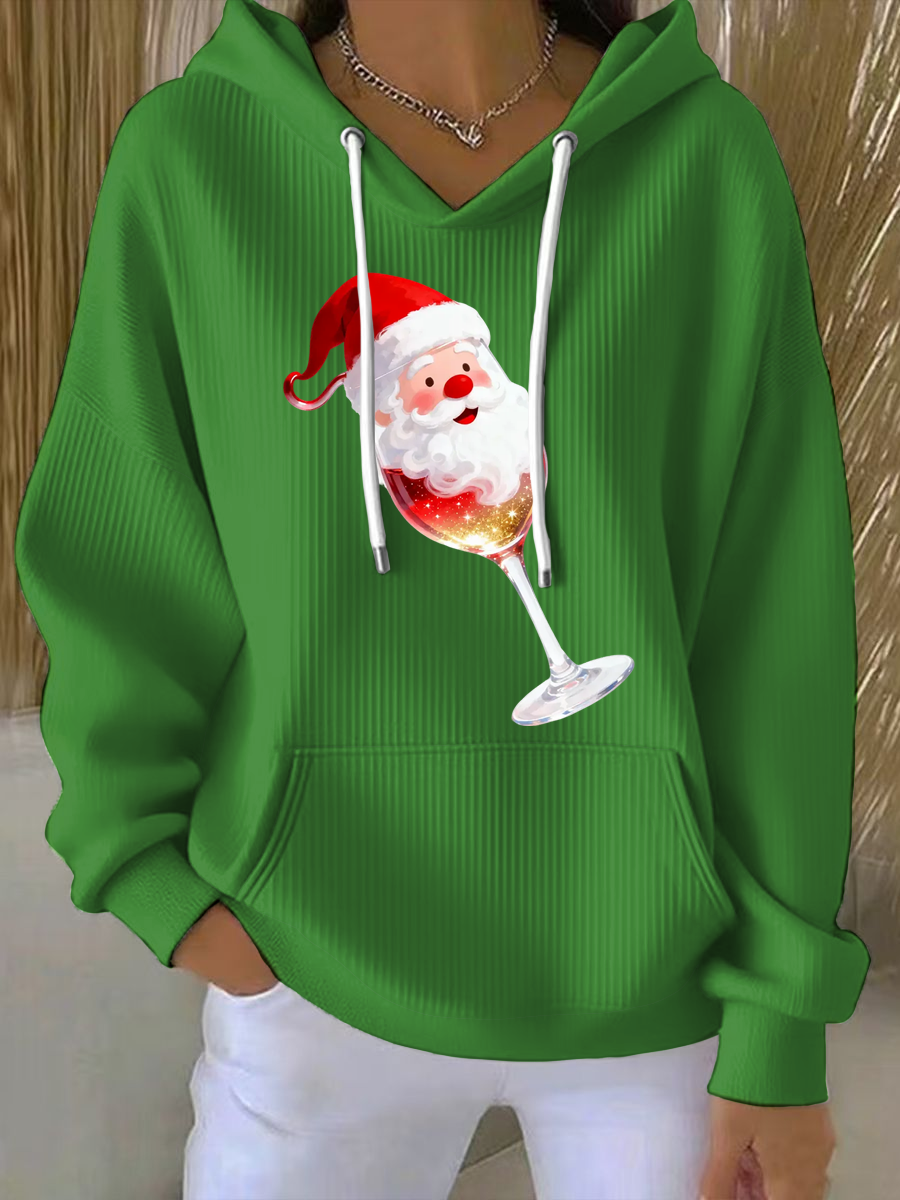 Women's   Santa Claus  Printed Hoodie
