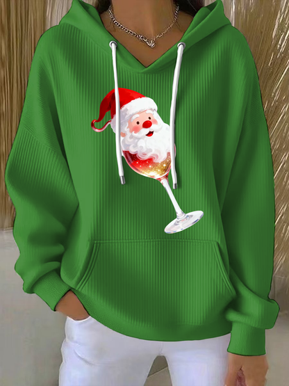 Women's   Santa Claus  Printed Hoodie