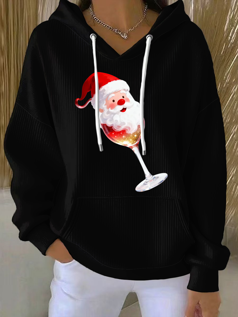 Women's   Santa Claus  Printed Hoodie