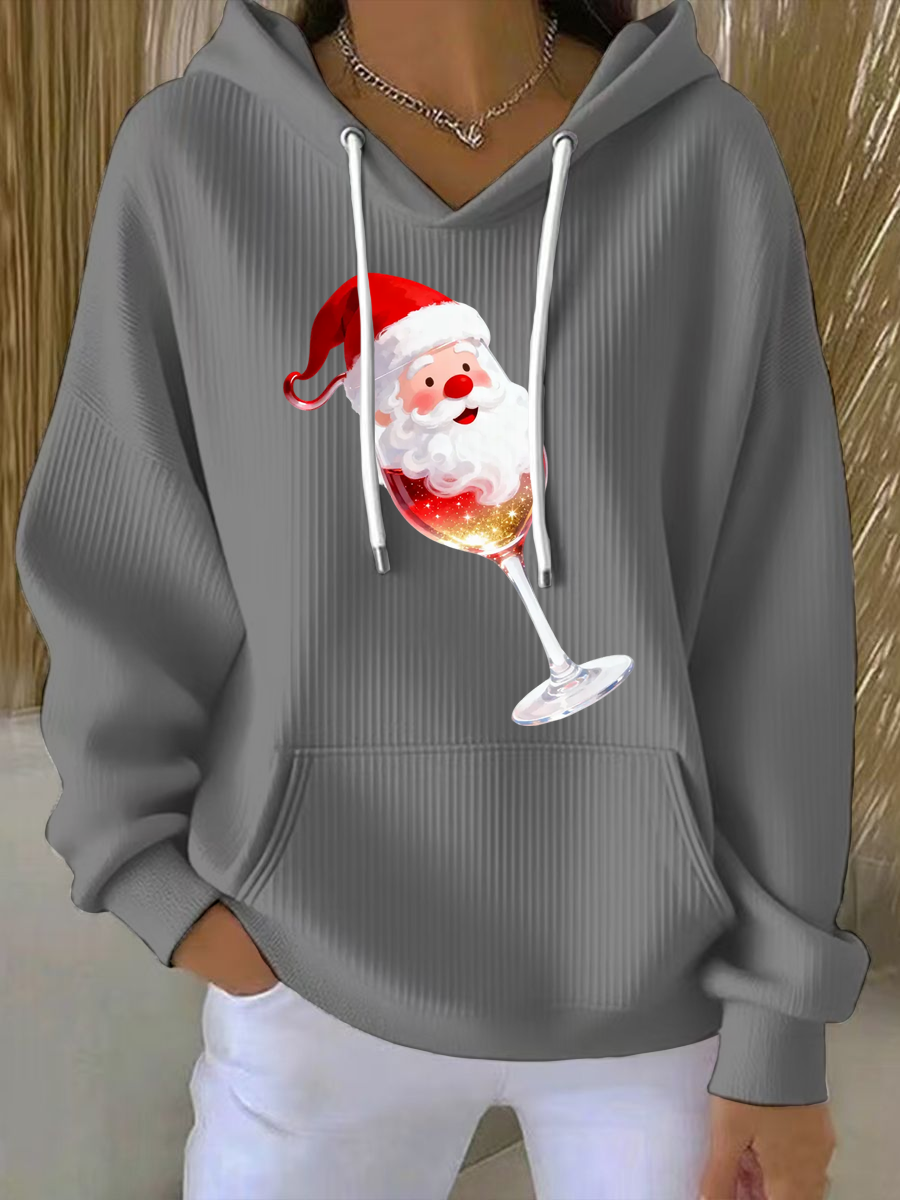 Women's   Santa Claus  Printed Hoodie