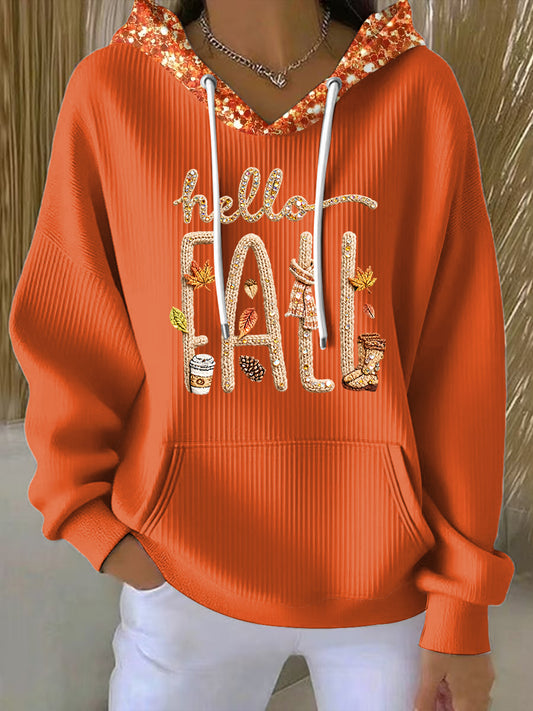 Women's Thanksgiving Autumn Maple Leaf Casual Hoodie