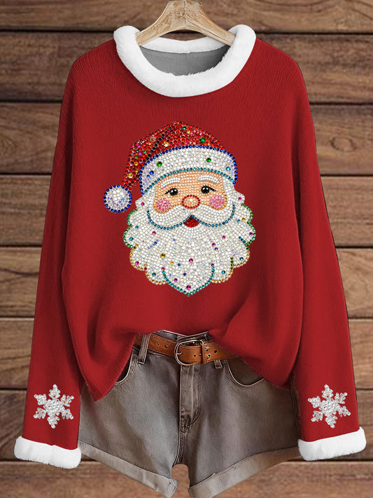 Women's Christmas Pattern Furry Top