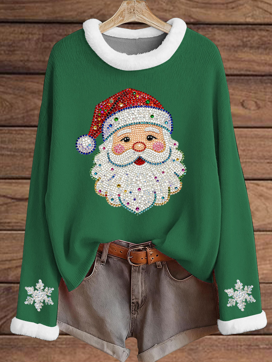 Women's Christmas Pattern Furry Top