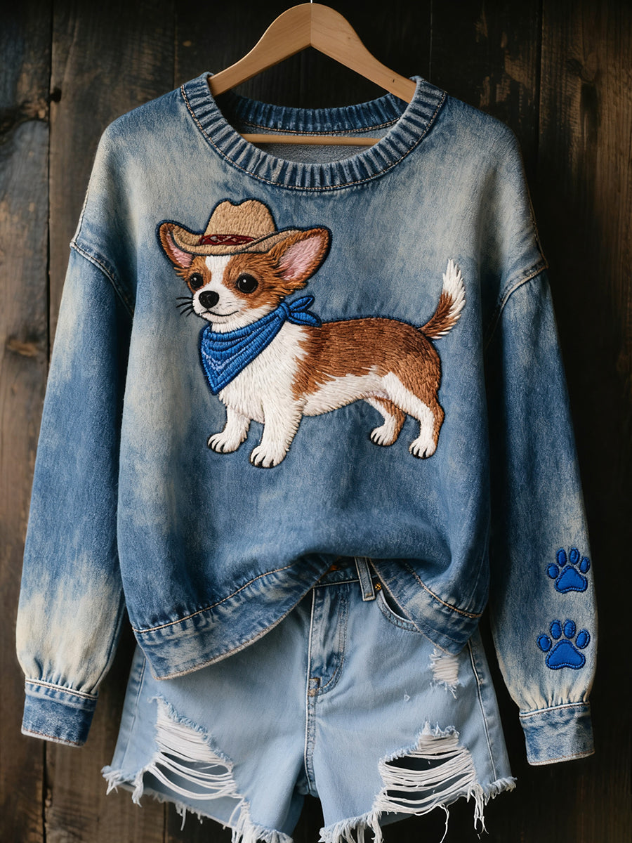 Women's Vintage Art Animal Print Cozy Knit Sweater