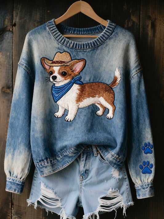 Women's Vintage Art Animal Print Cozy Knit Sweater