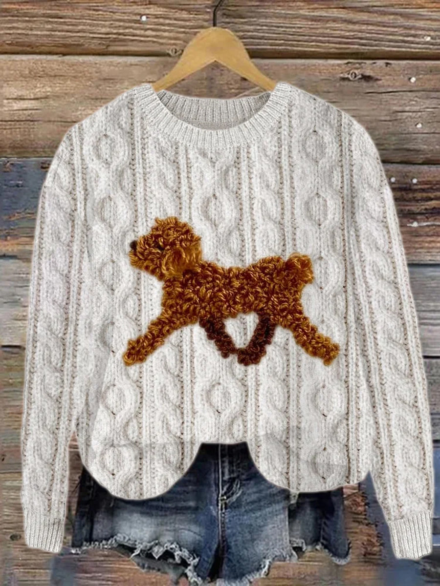 Women's Vintage Animal Print Comfort Casual Sweater