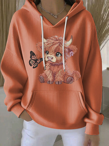 Women's Highland Cow Print Hoodie