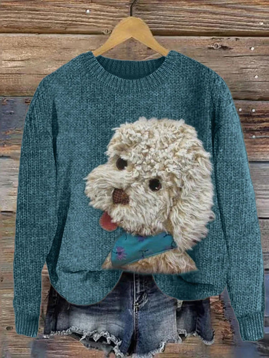 Women's Vintage Animal Print Comfort Casual Sweater