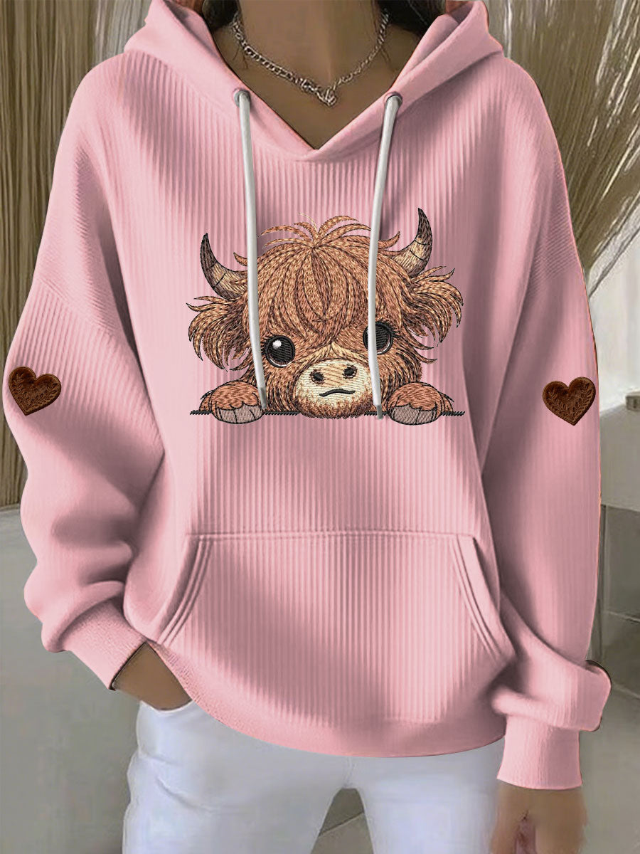 Women's Highland Cow Print Hoodie