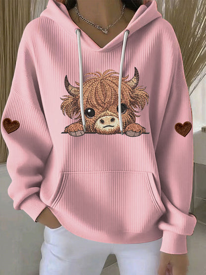 Women's Highland Cow Print Hoodie