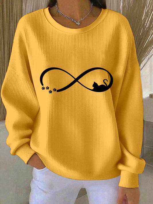 Women's Cat Art Print Sweatshirt