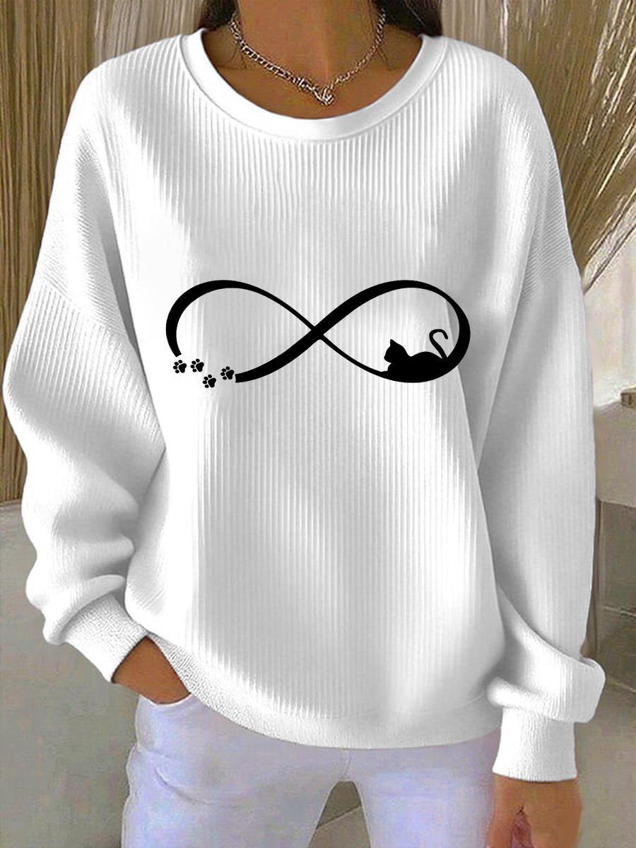 Women's Cat Art Print Sweatshirt