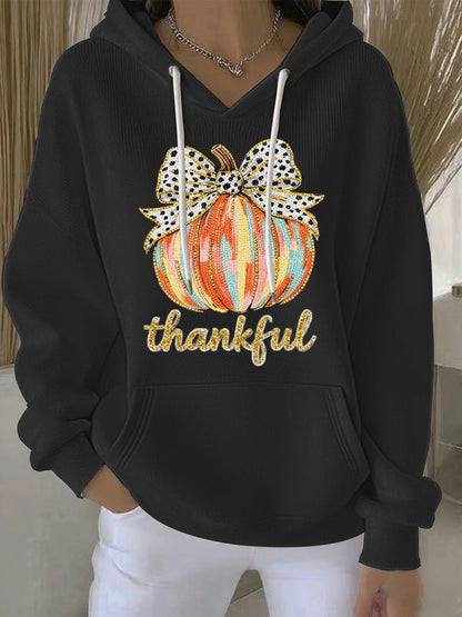 Women's Thanksgiving Print Casual Hoodie