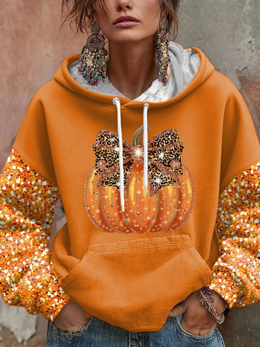 Women’s Thanksgiving Pumpkin Hoodie Orange / S