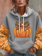Women’s Thanksgiving Pumpkin Hoodie Gray / S