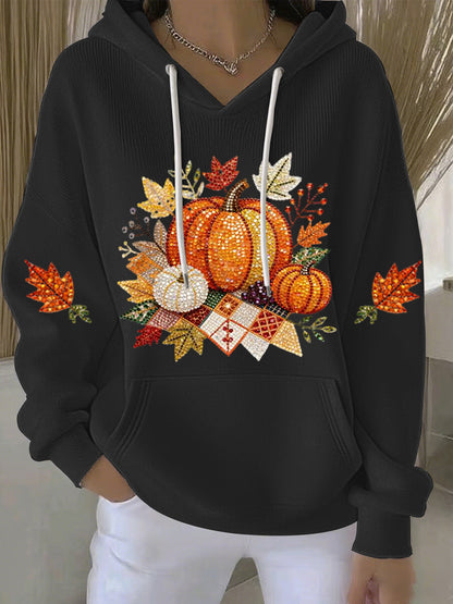 Women's Thanksgiving Print Casual Hoodie