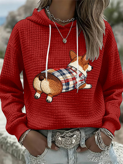Women's Dog Art Print Hoodie