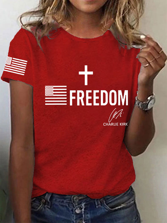 Women's Freedom Is Not Free R.I.P Charlie Kirk Short Sleeve T-shirt