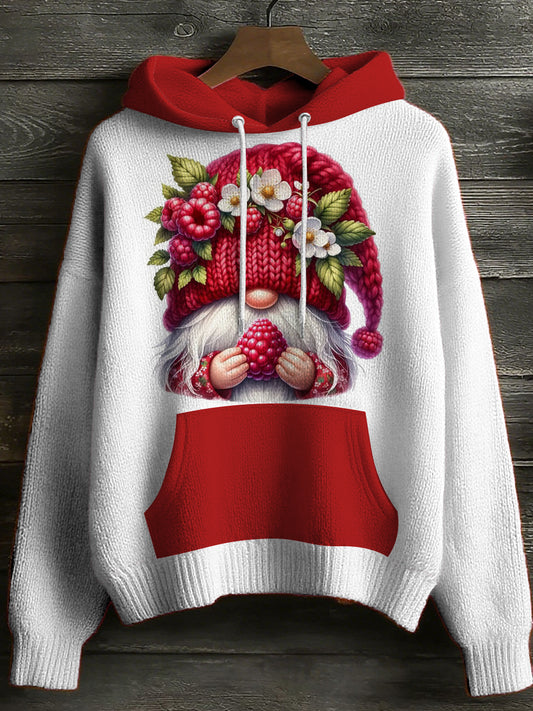 Womens' Christmas Santa Claus Printed Hooded Comfortable Sweater