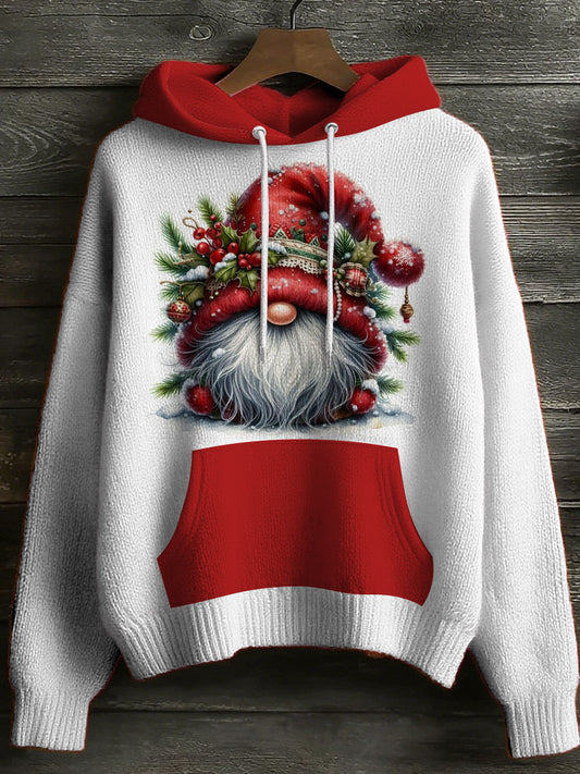 Womens' Christmas Santa Claus Printed Hooded Comfortable Sweater